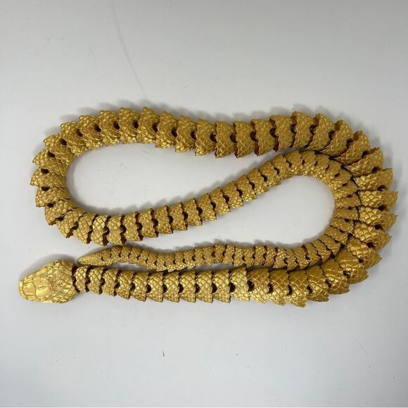 Articulating Snakes 3D Printed 5 Feet Long Metallic Gold Color Décor Gift - Picture 7 of 7